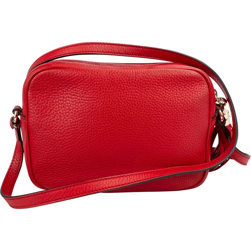 Gucci Red Grained leather GG Soho Disco Crossbody Bag
