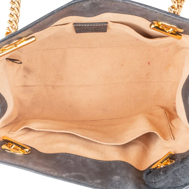 Gucci Monogram GG Supreme Canvas Padlock Bees Print Shoulder Bag