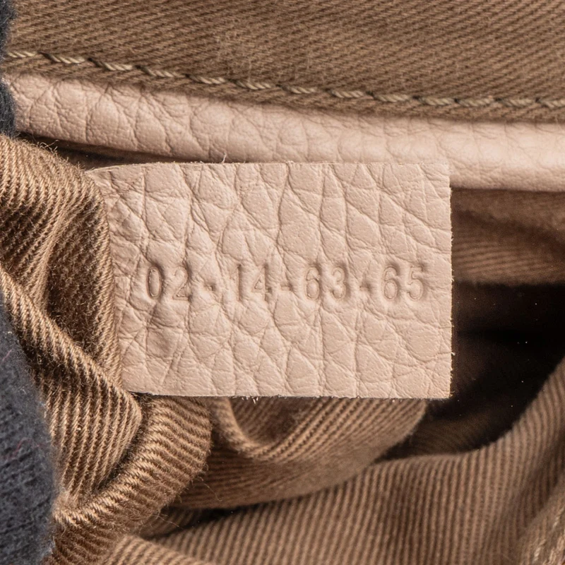 Chloé Beige Grained Calfskin Marcie Top Handle Shoulder Bag