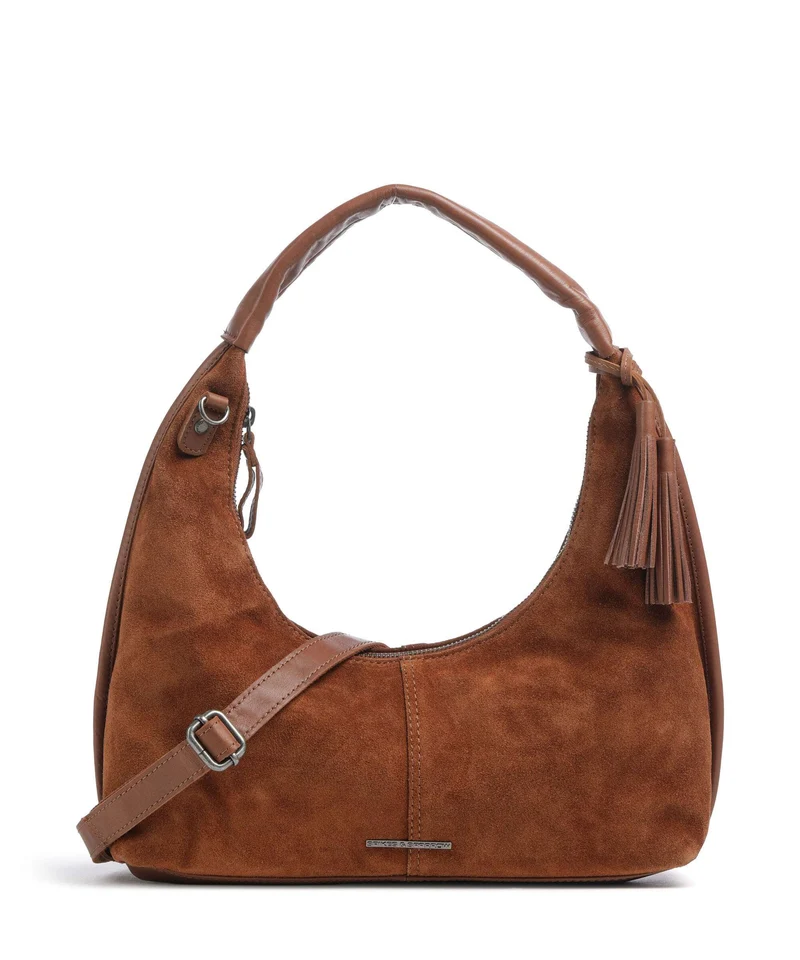 Spikes & Sparrow Suede Mix Gwyn Beuteltasche mocca