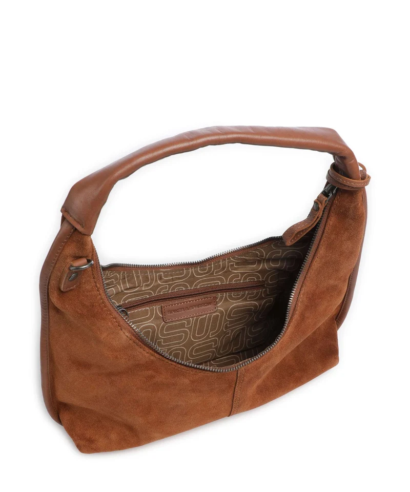 Spikes & Sparrow Suede Mix Gwyn Beuteltasche mocca