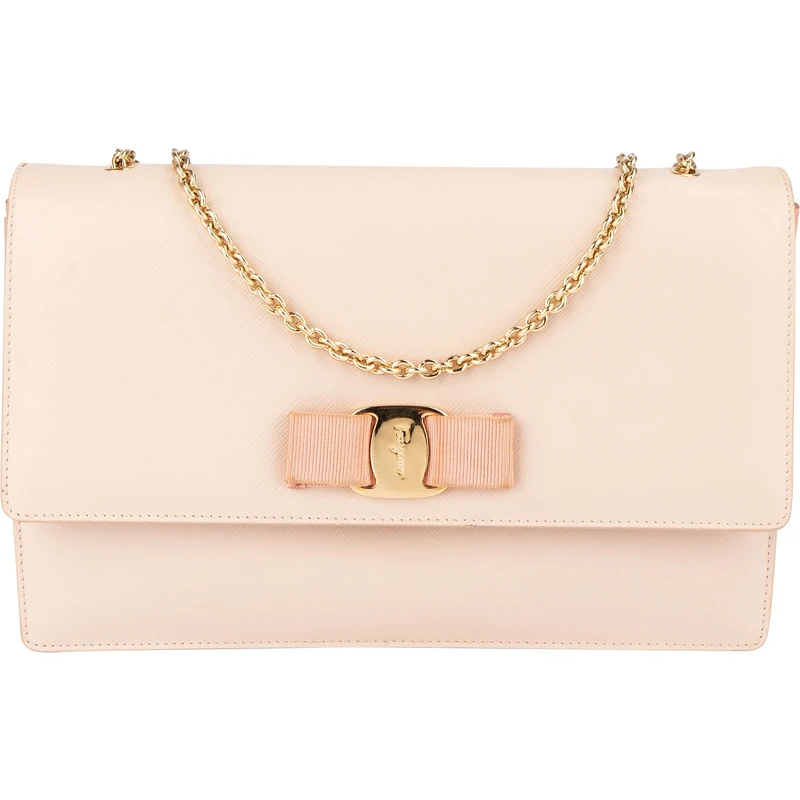 Salvatore Ferragamo Saffiano Leather Vara Bow Flap Crossbody Bag