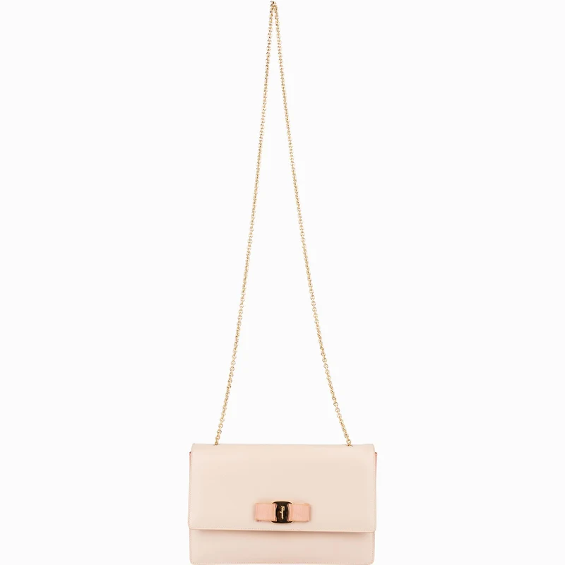Salvatore Ferragamo Saffiano Leather Vara Bow Flap Crossbody Bag