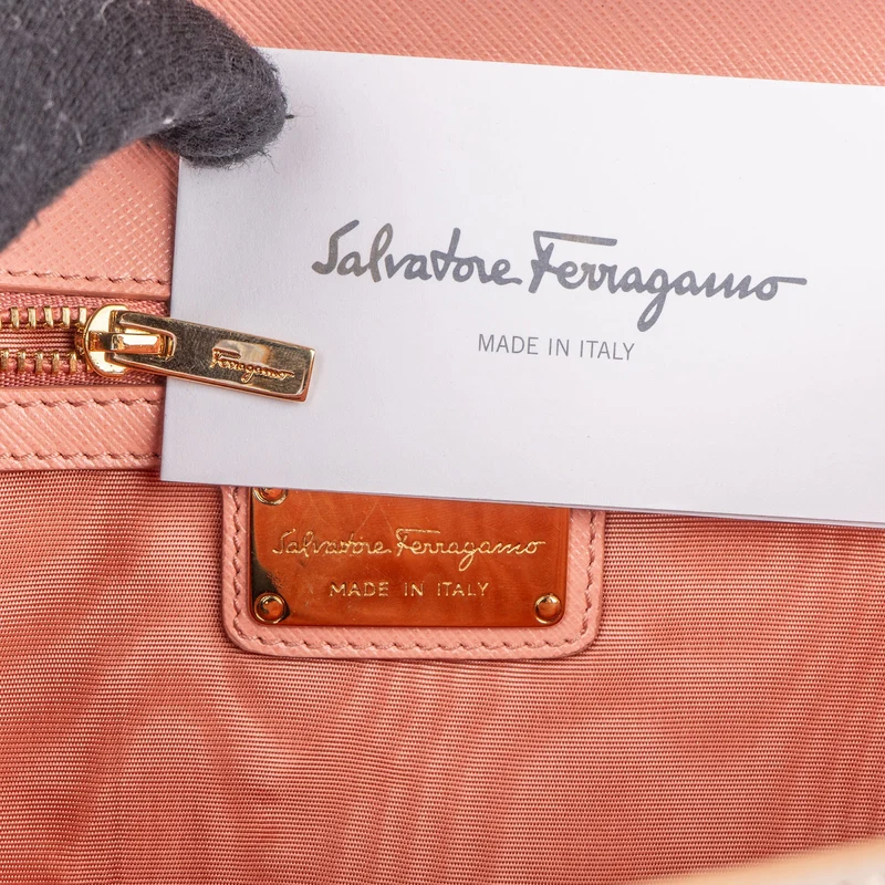 Salvatore Ferragamo Saffiano Leather Vara Bow Flap Crossbody Bag