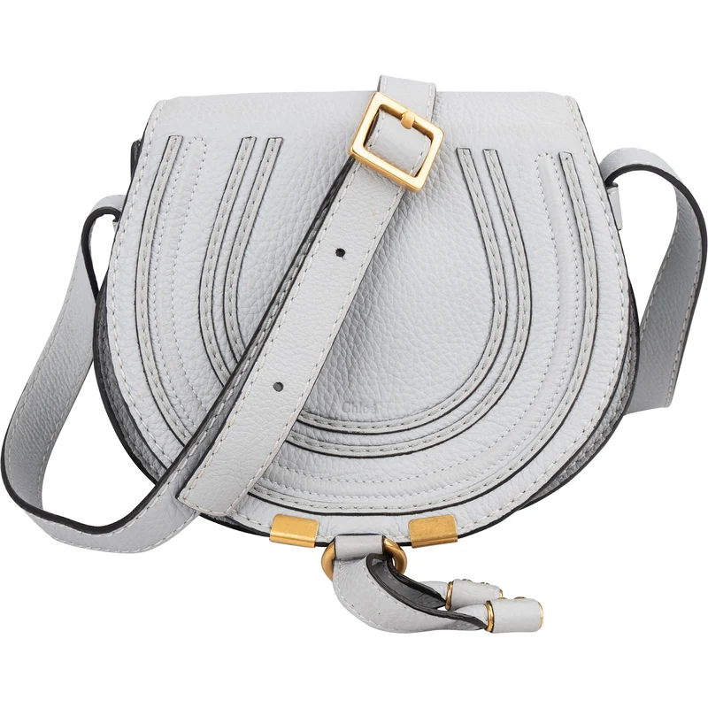 Chloé Grained Calfskin Marcie Small Saddle Crossbody Bag
