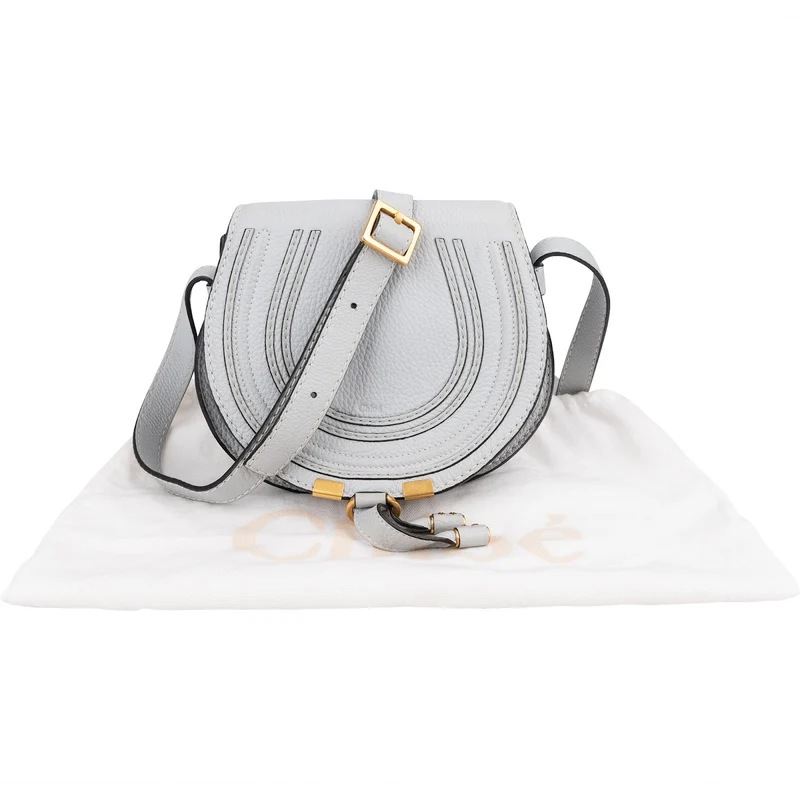 Chloé Grained Calfskin Marcie Small Saddle Crossbody Bag