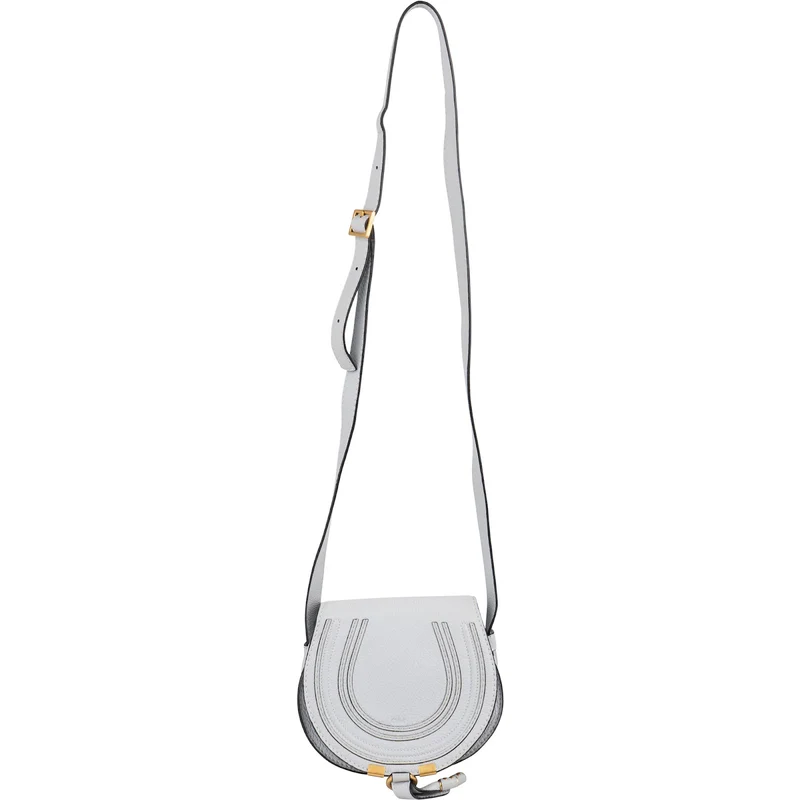 Chloé Grained Calfskin Marcie Small Saddle Crossbody Bag