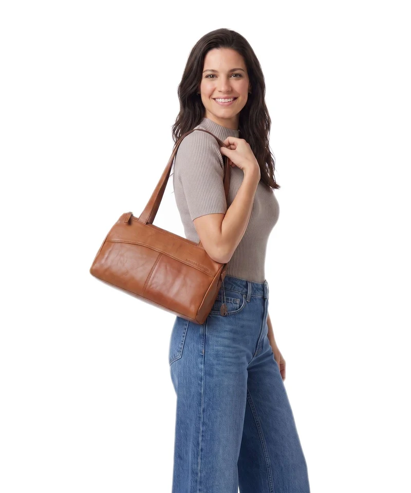 Spikes & Sparrow Bronco Alicia Schultertasche brandy