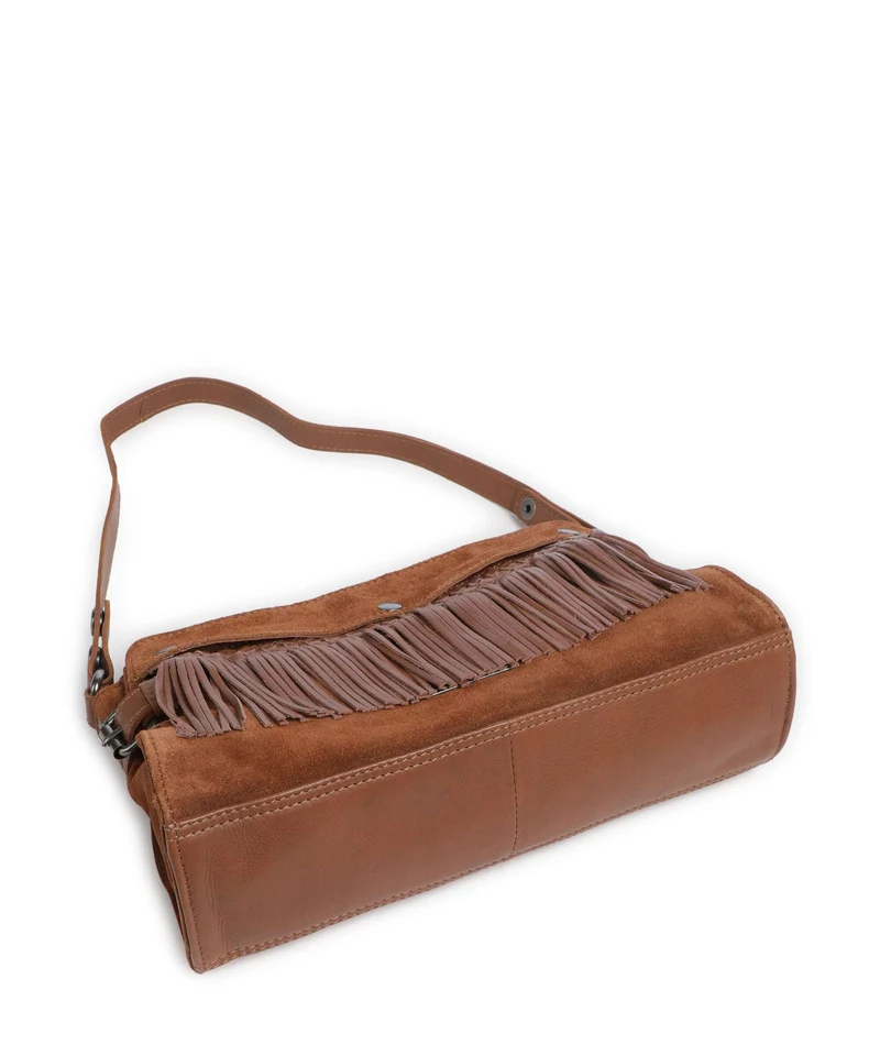 Spikes & Sparrow Suede Mix Madelon Schultertasche mocca