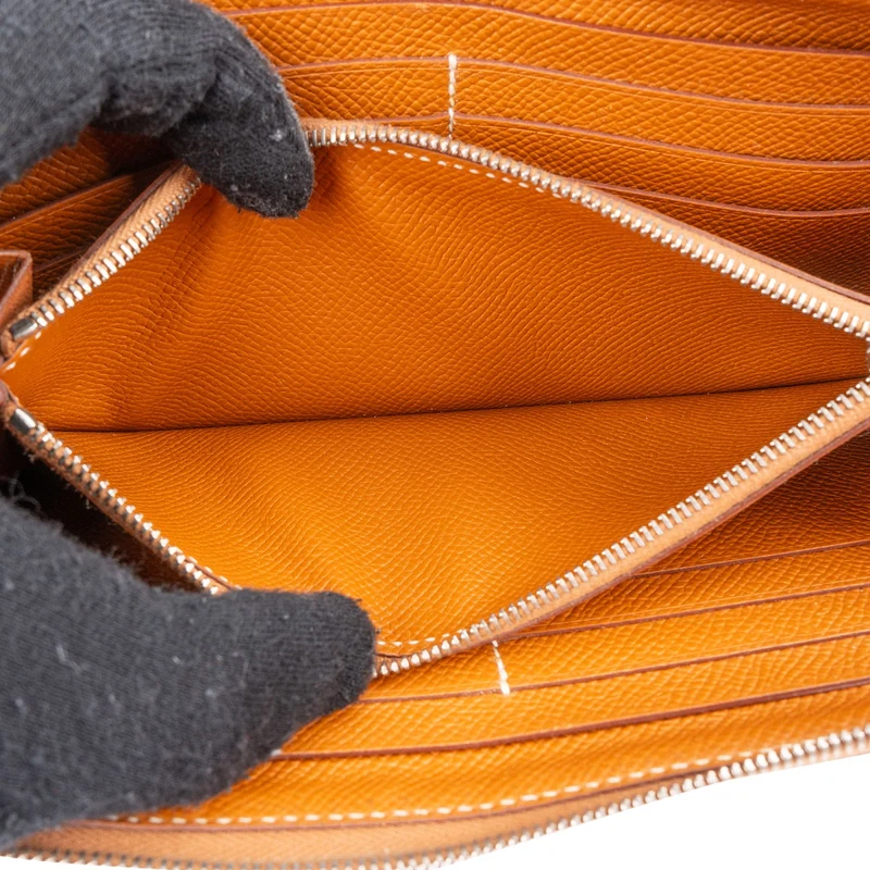 Hermès Brown Epsom Leather Azap Zippy Wallet