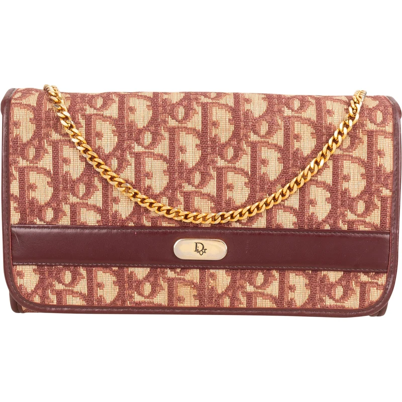 Christian Dior Totter Monogram Canvas Flap Shoulder Bag