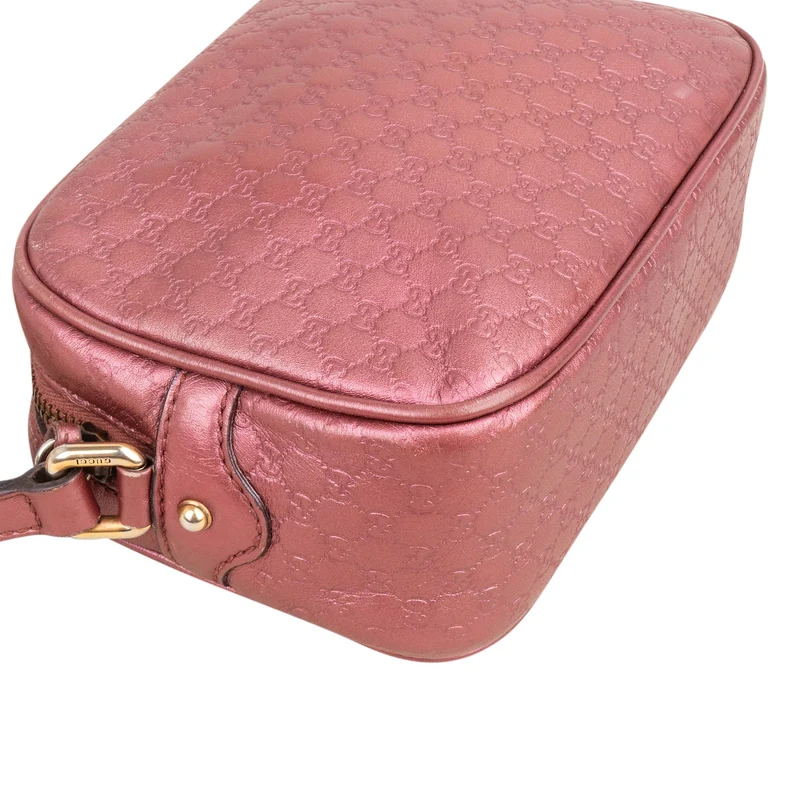 Gucci Microguccissima Metallic Leather Bamboo Tassel Camera Crossbody Bag