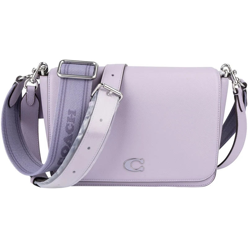 Coach Soft Purple Grained Calfskin Messenger Crossbody Bag