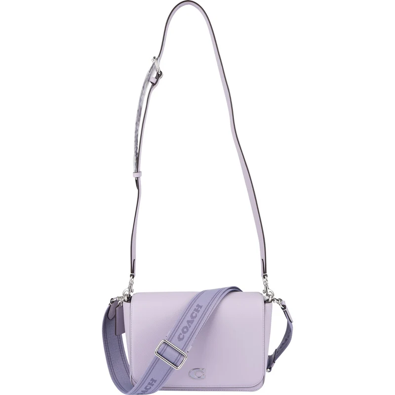 Coach Soft Purple Grained Calfskin Messenger Crossbody Bag