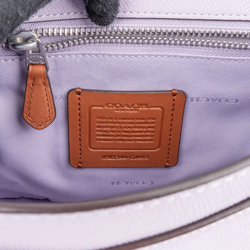 Coach Soft Purple Grained Calfskin Messenger Crossbody Bag