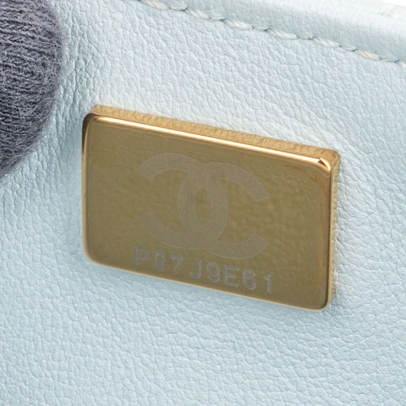 Chanel Quilted Lambskin Mini Single Flap Pearl Handle Crossbody Bag
