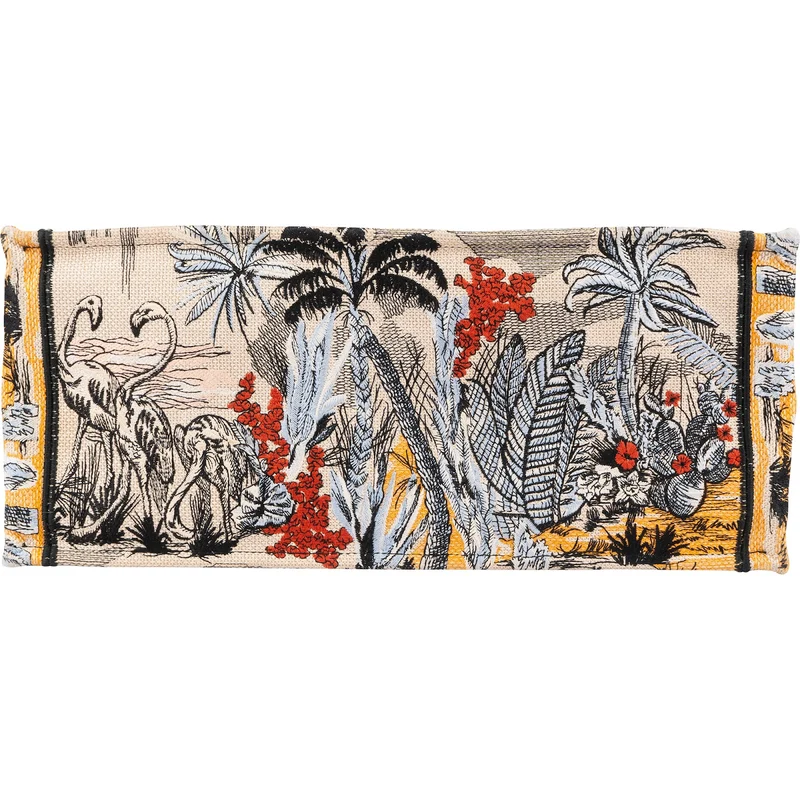 Christian Dior Embroidered Canvas Dioriviera Tropical Book Tote Handbag