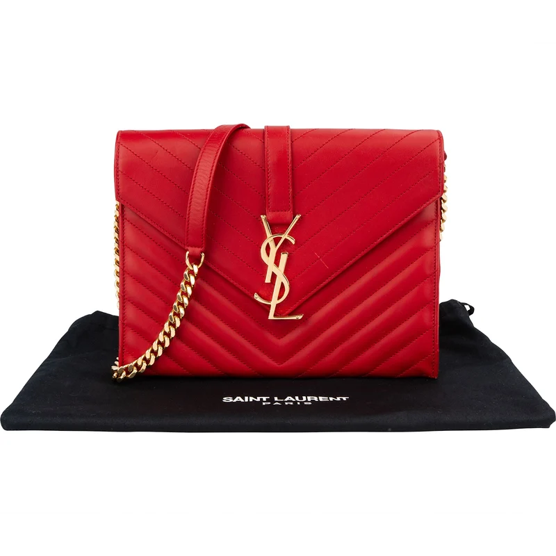 Yves Saint Laurent Quilted Calfskin Envelope Shoulder Bag