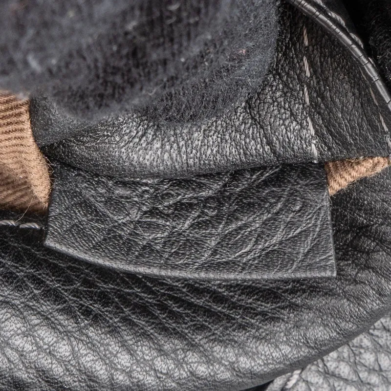 Chloé Black Grained Leather Marcie Small Saddle Crossbody Bag