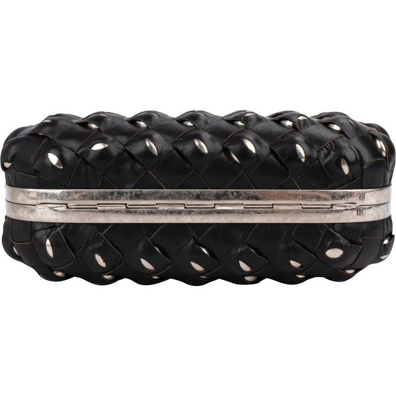 Alexander McQueen Woven Leather Knuckle Duster Small Clutch