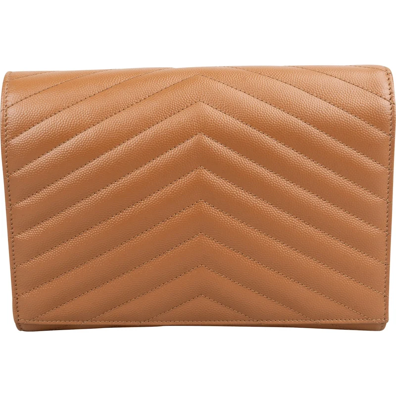 Saint Laurent Grain de Poudre Leather Clutch