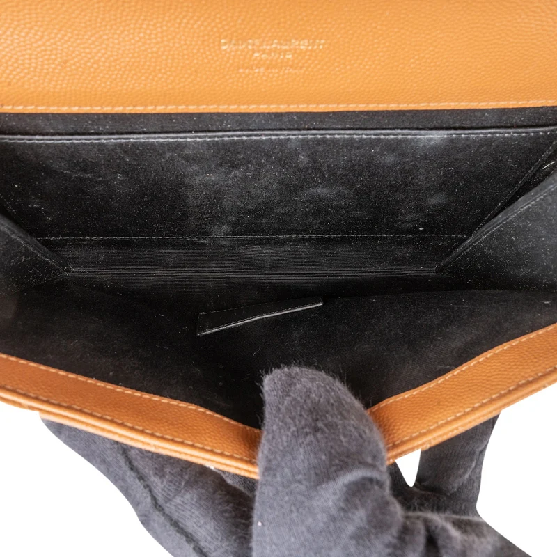 Saint Laurent Grain de Poudre Leather Clutch