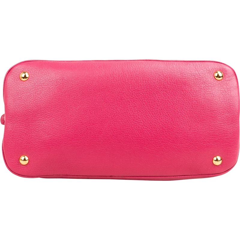 Miu Miu Pink Madras Leather Top Handle Bauletto Dome Handbag