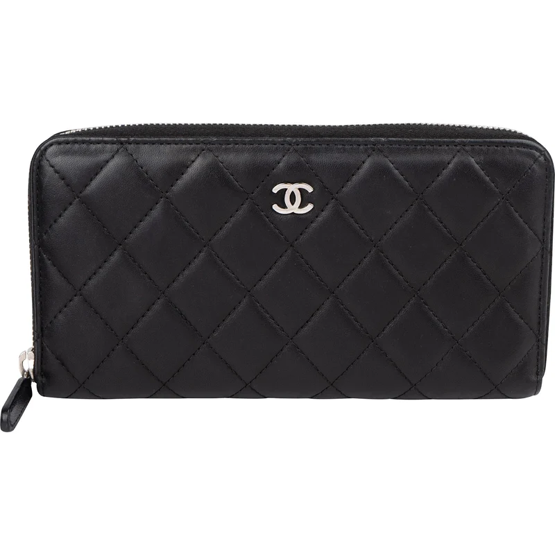 Chanel Quilted Lambskin Long Zipped Wallet