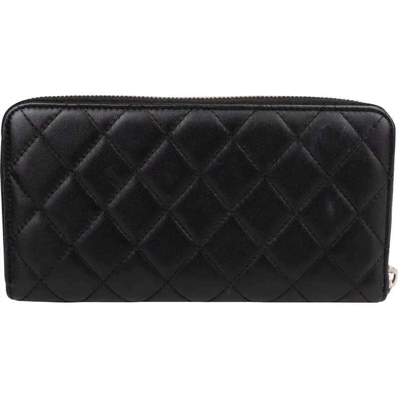 Chanel Quilted Lambskin Long Zipped Wallet