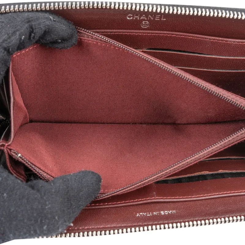 Chanel Quilted Lambskin Long Zipped Wallet