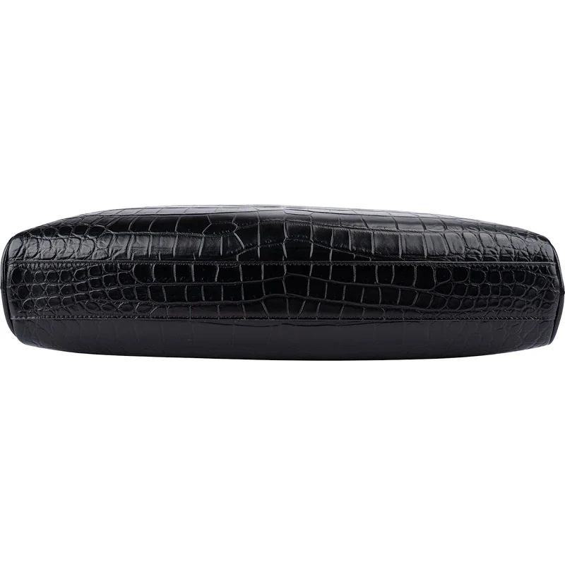 Yves Saint Laurent Croc-Embossed Leather Avec Briefcase Shoulder Handbag