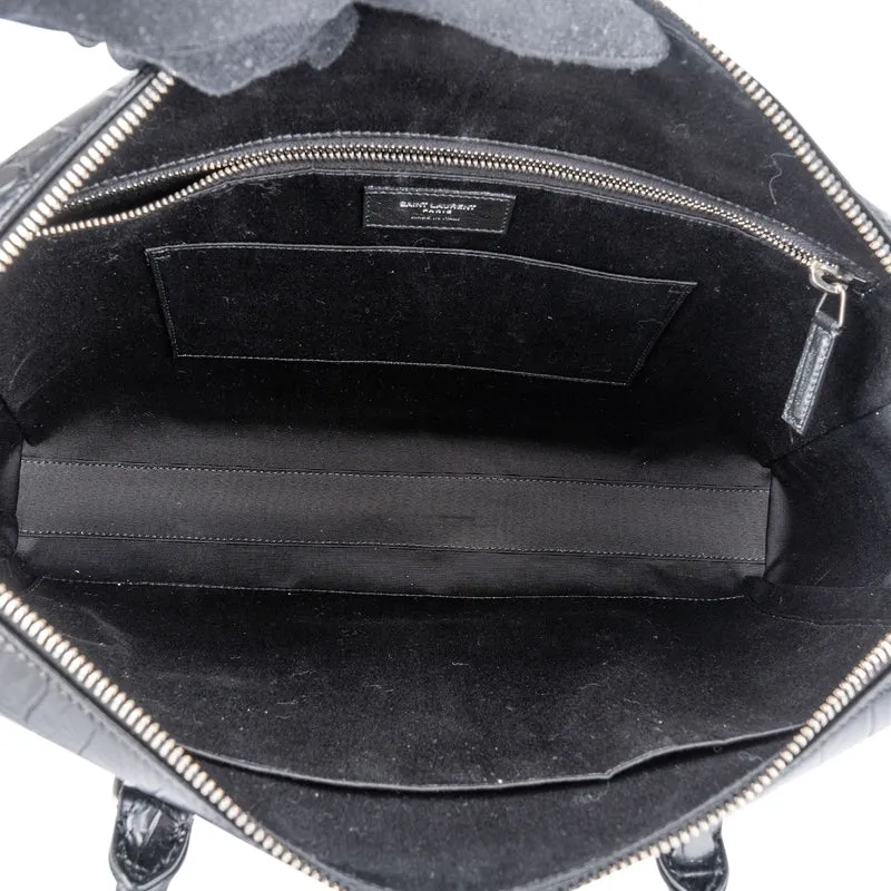 Yves Saint Laurent Croc-Embossed Leather Avec Briefcase Shoulder Handbag
