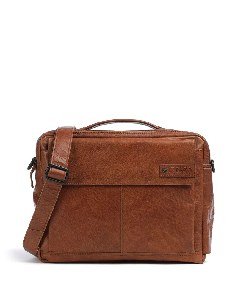 Spikes & Sparrow Bronco Henry Aktentasche brandy