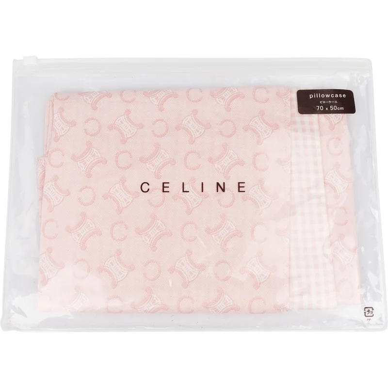 Celine Pink Triomphe Monogram Pillow Case