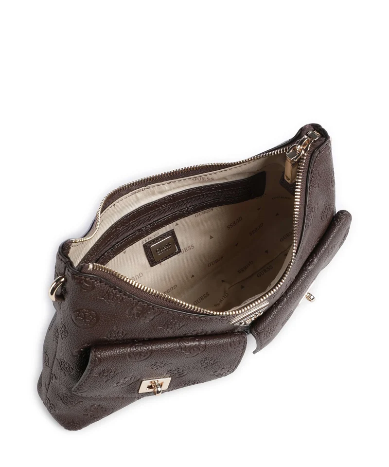 Guess Blake Schultertasche brown logo