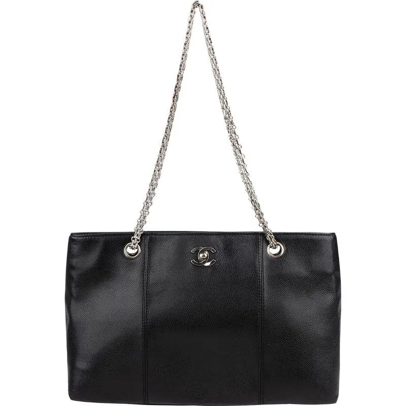 Chanel Caviar Leather Bijoux Chain Tote Shoulder Crossbody Bag
