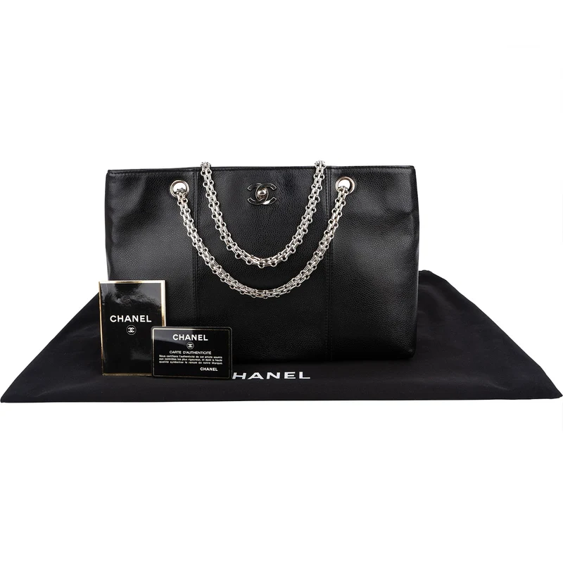 Chanel Caviar Leather Bijoux Chain Tote Shoulder Crossbody Bag