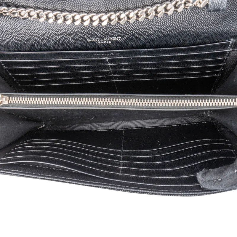 Yves Saint Laurent Grain de Poudre Quilted Leather Wallet On Chain Crossbody Bag