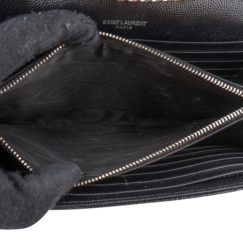 Yves Saint Laurent Grain de Poudre Quilted Leather Wallet On Chain Crossbody Bag
