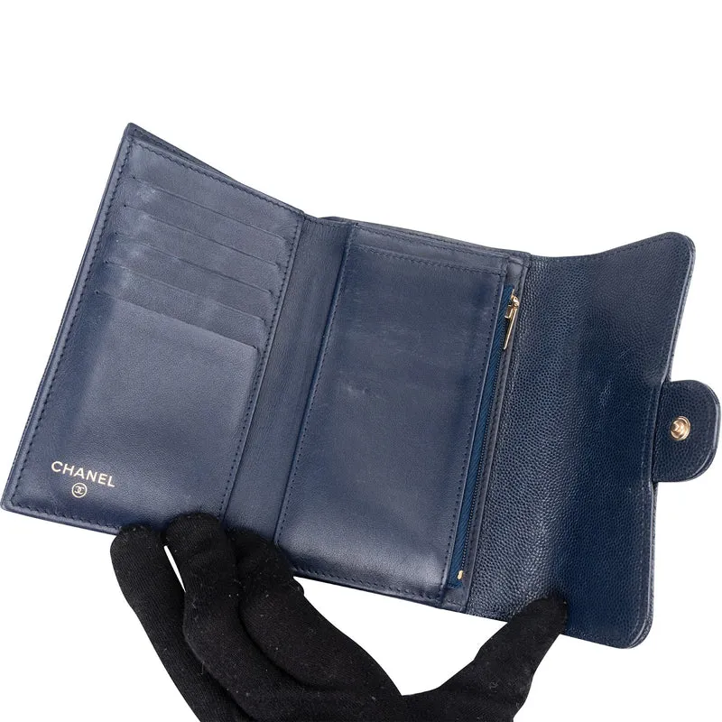 Chanel Quilted Caviar Leather Classic Flap Wallet