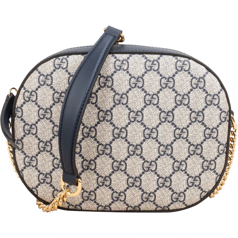 Gucci Monogram GG Supreme Small Oval Crossbody Bag
