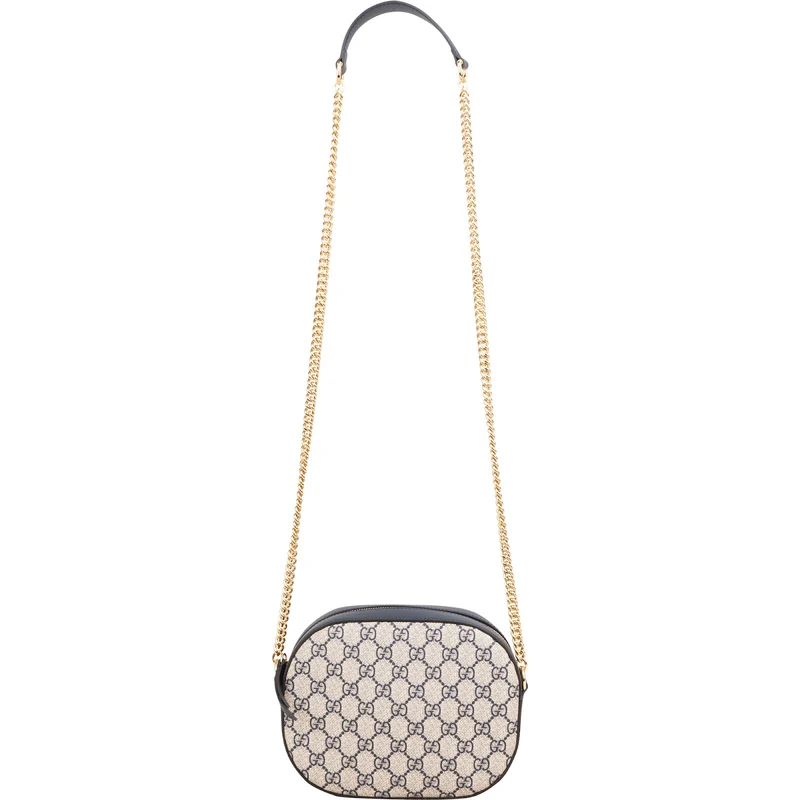 Gucci Monogram GG Supreme Small Oval Crossbody Bag