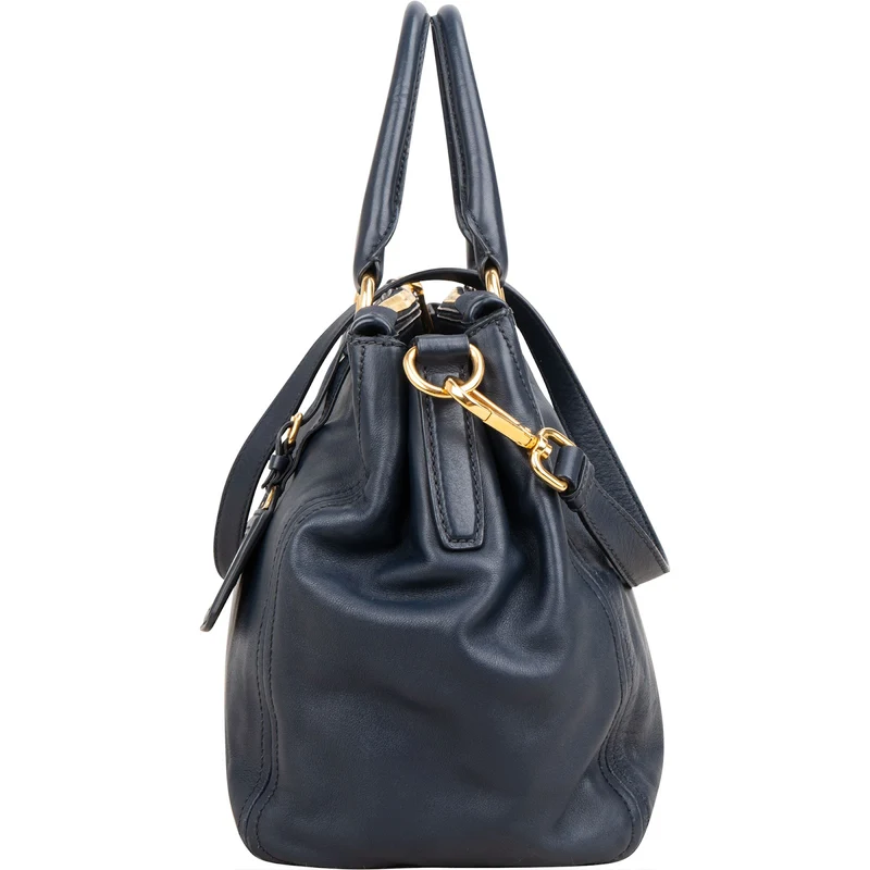 Prada Soft Calf Leather Bauletto Satchel Handbag