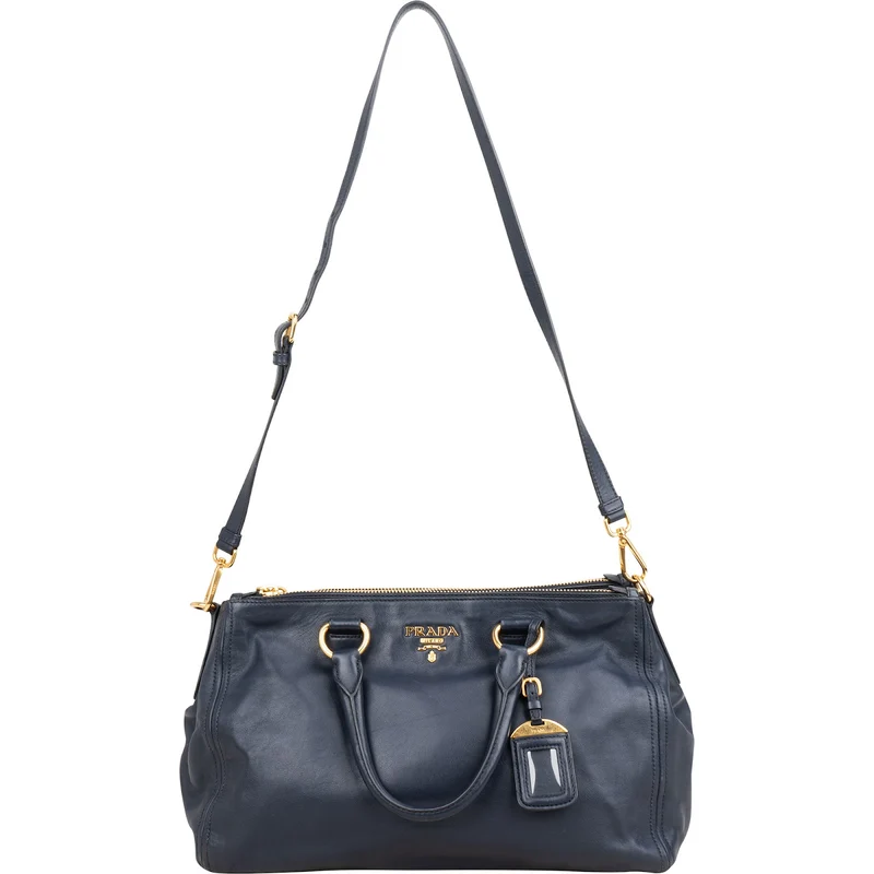 Prada Soft Calf Leather Bauletto Satchel Handbag