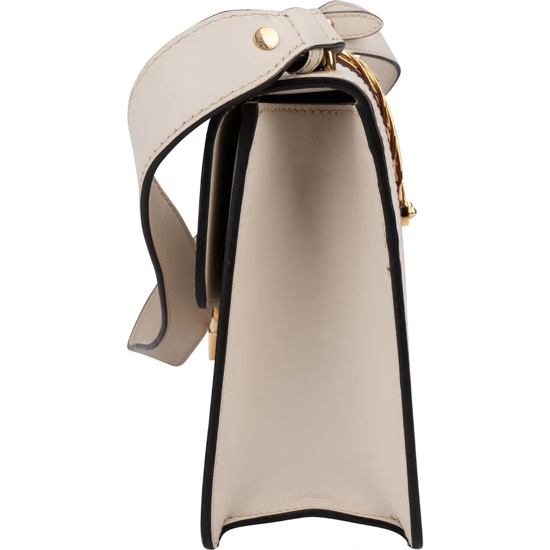 Gucci White Leather Sylvie Shoulder Bag