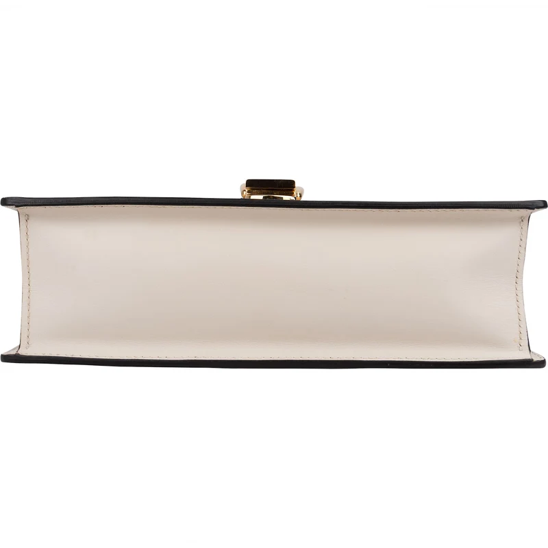 Gucci White Leather Sylvie Shoulder Bag