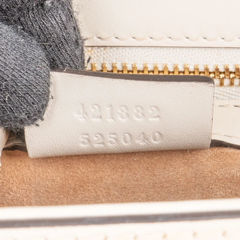 Gucci White Leather Sylvie Shoulder Bag
