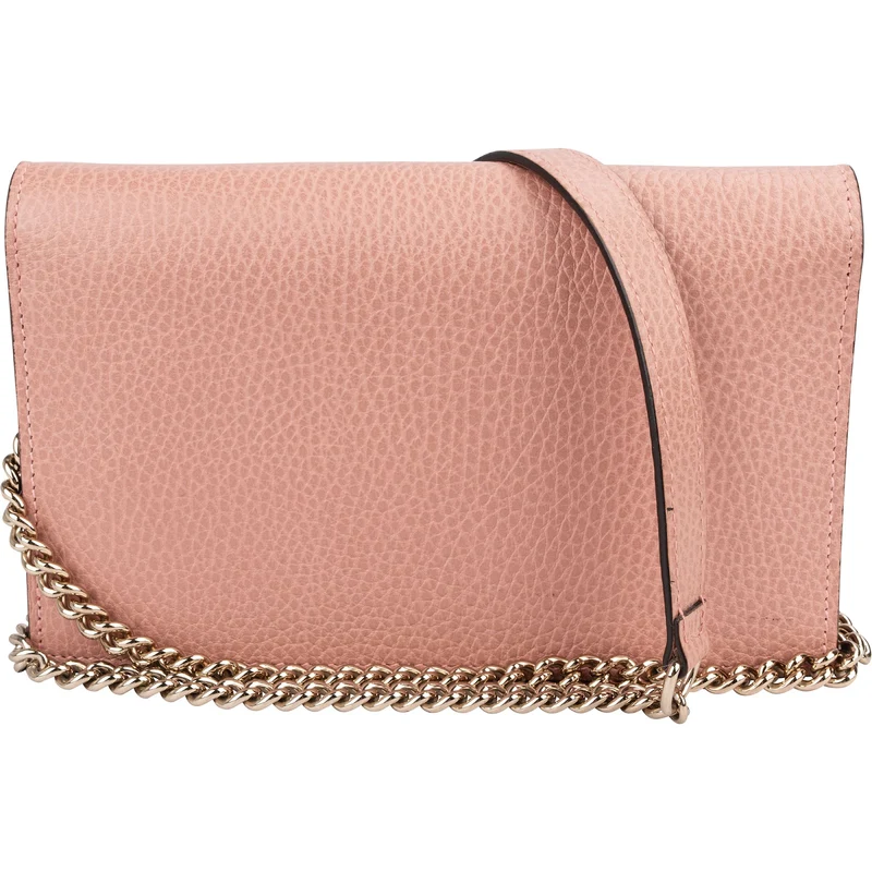 Gucci Leather Interlocking GG Wallet On Chain Crossbody Bag