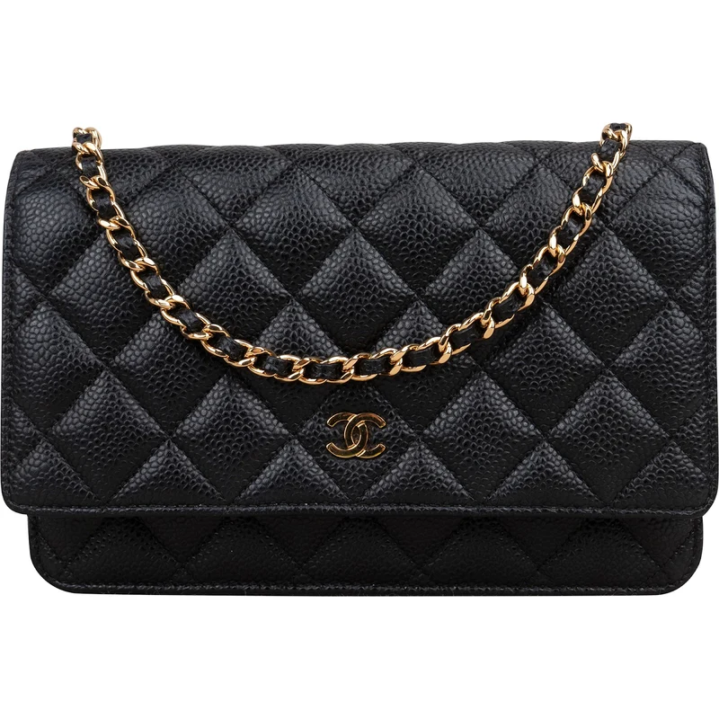 Chanel Quilted Caviar Leather Wallet on Chain Crossbody Bag