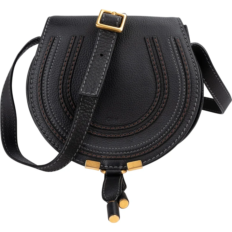 Chloé Grained Calfskin Marcie Mini Saddle Crossbody Bag